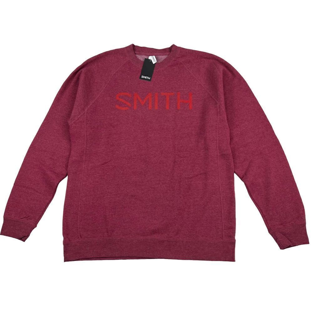 NWT Smith Men Red Sweatshirt Fleece Pullover US XXL Essential Crew Independent